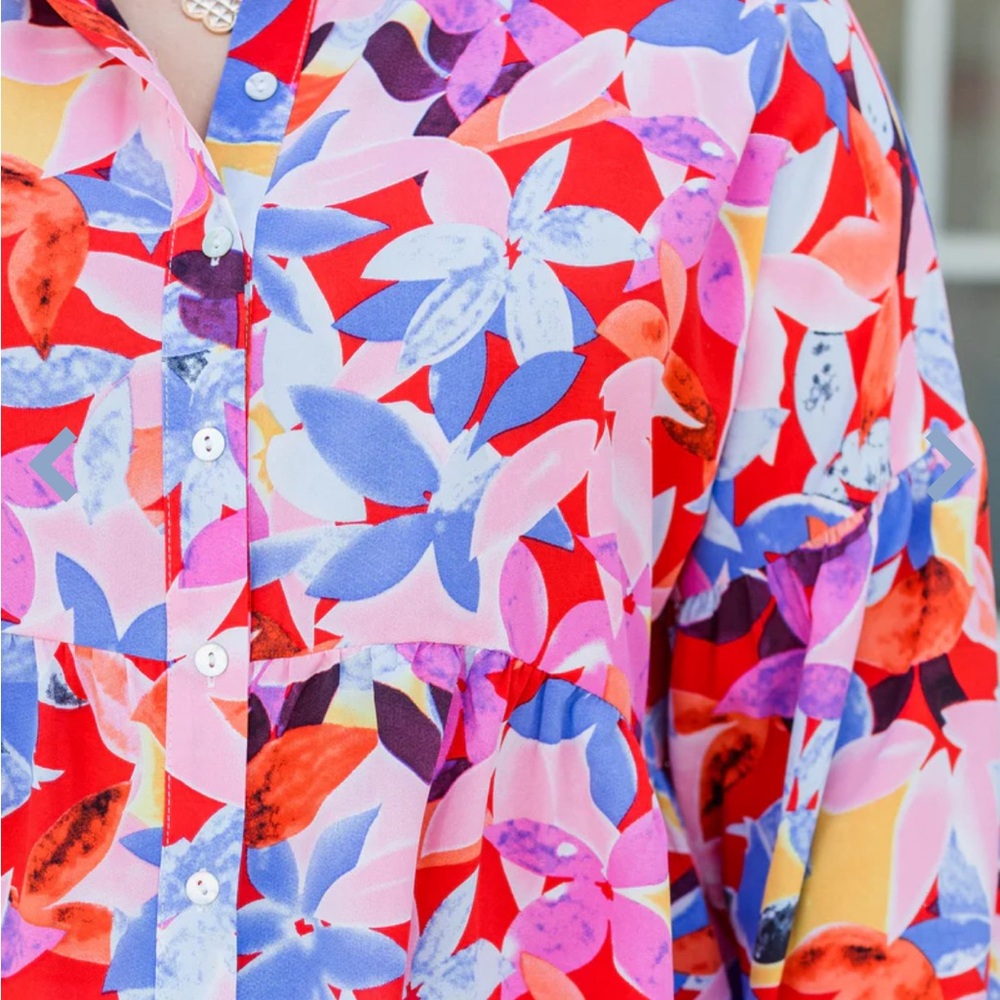 Vibrant Multicolor Button Down Shirt - image 4
